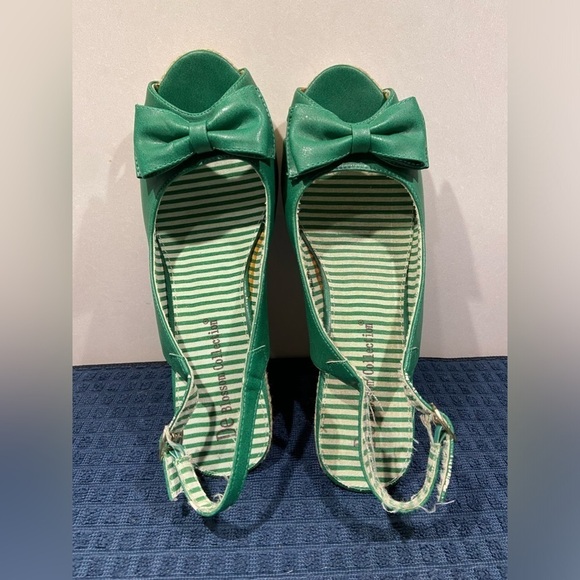 Ladies De Blossom Collection Green Wedge Sandals Size 10 - Picture 15 of 16